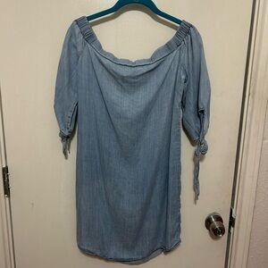 Mossimo Supply Co. Denim Blue Off-Shoulder Dress